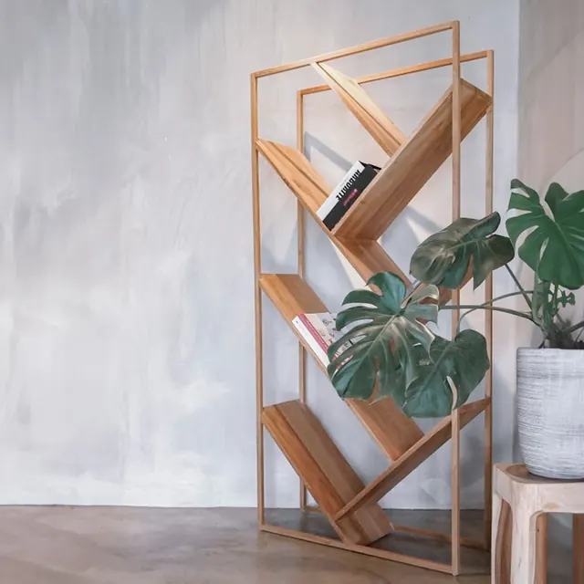 Cubone display rack, solid teak, by Mobelindo